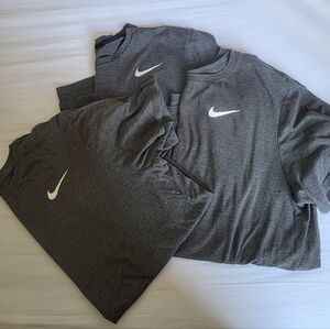 Nike Gray Mens Work Out Shirts Size Large Lot Of 3